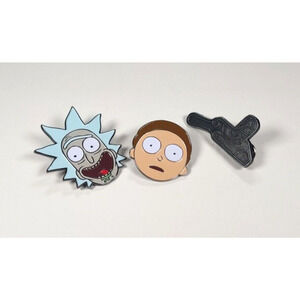Rick and Morty Enamel Pin Lot Of 3 Rick Face 2017 Morty Face And Portal Gun 2018